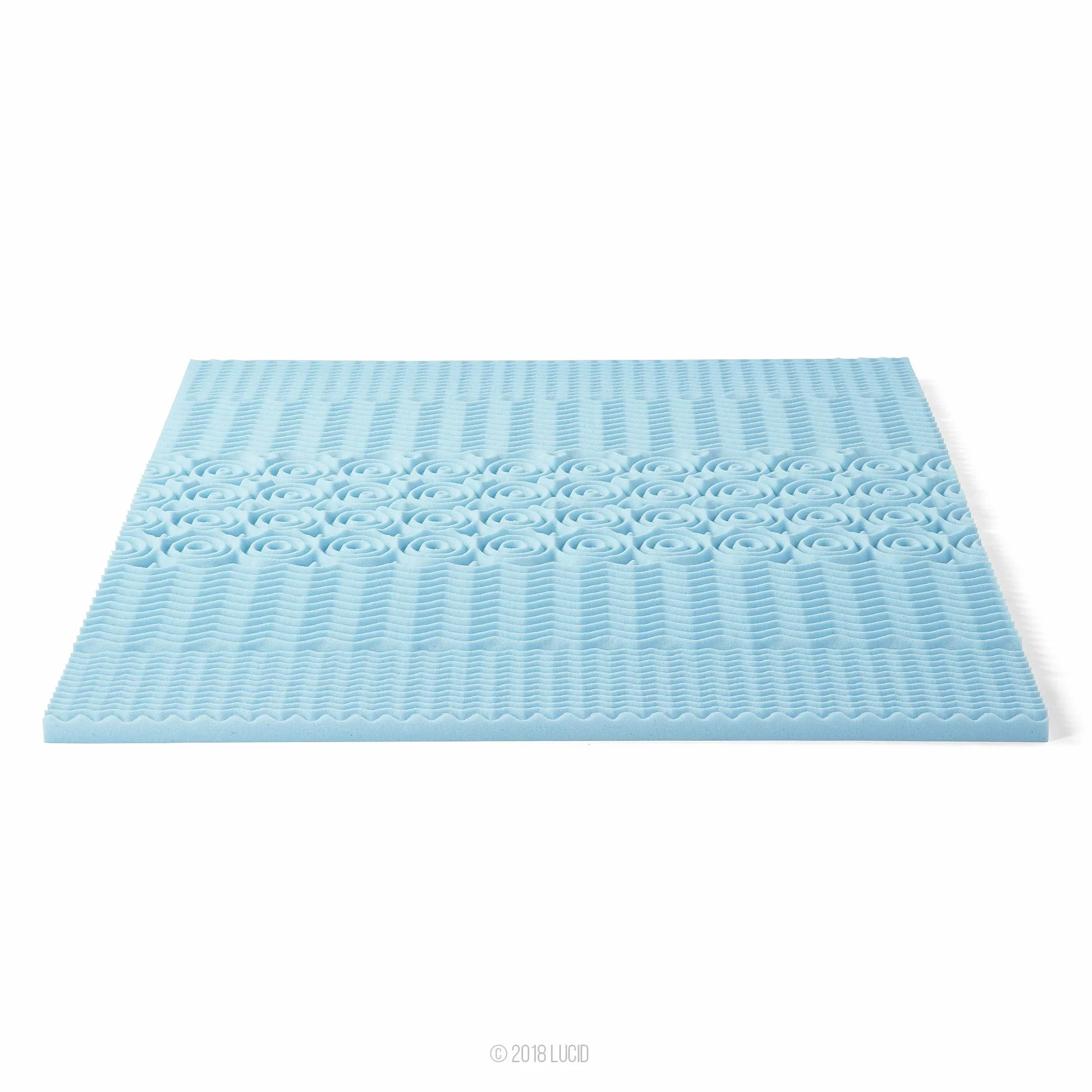 LUCID Nakładka na materac z 5 strefami – 5 cm, żelowa pianka z pamięcią kształtu, oddychająca, Öko-Tex, 160 x 200 cm, kolor niebieski