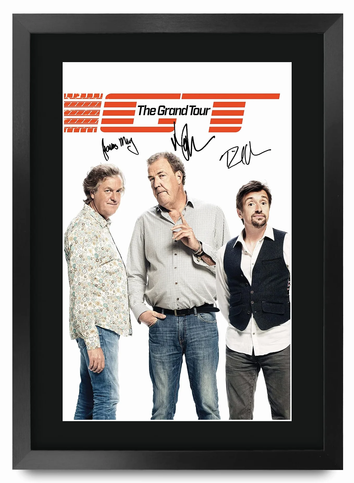 The Grand Tour Podpisane Zdjęcie A3 Oprawione Pamiątka Telewizyjna