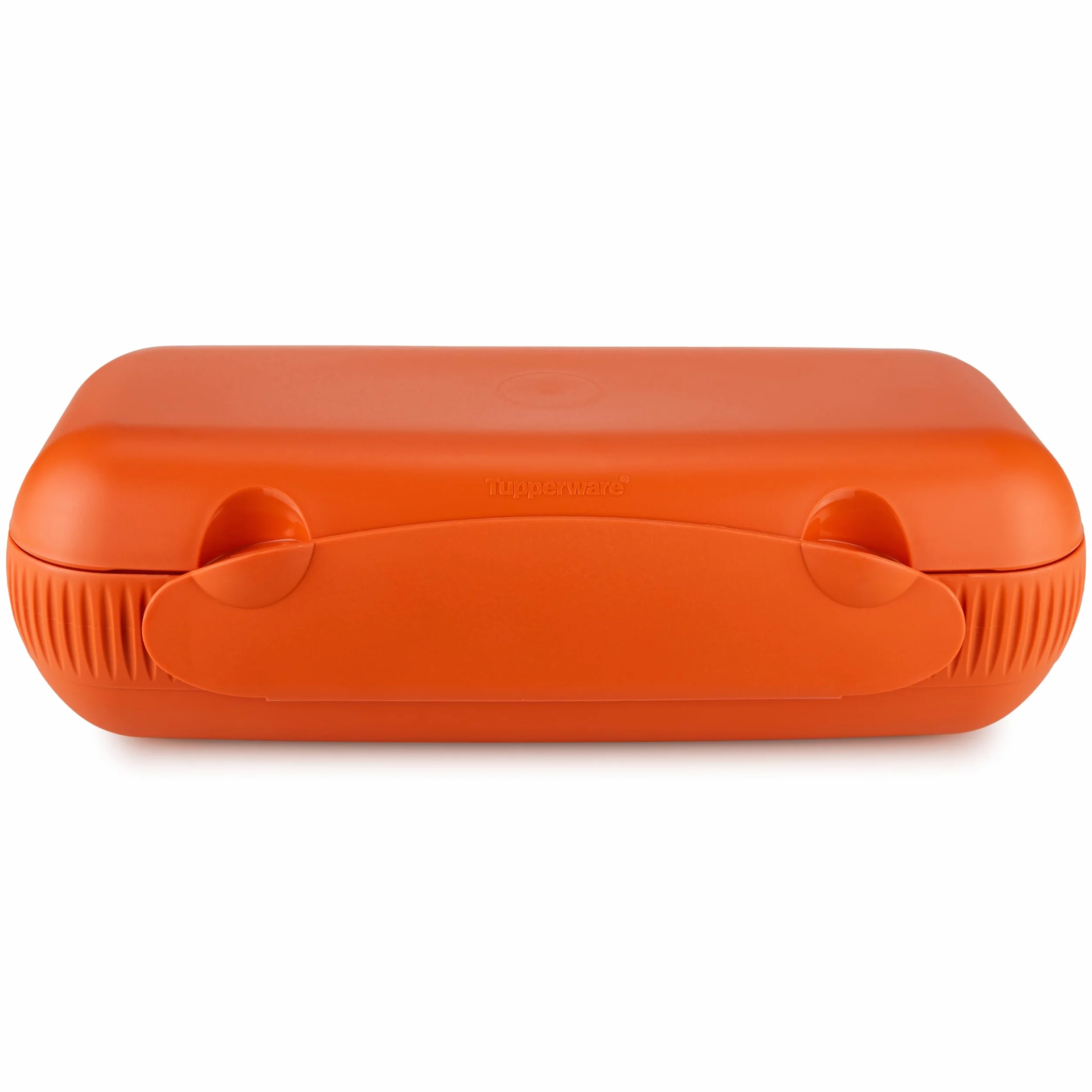 Tupperware Kolumbus pudełko na jajka czerwone ceglane na 10 jajek (w zestawie łyżka do jajek niebieska)