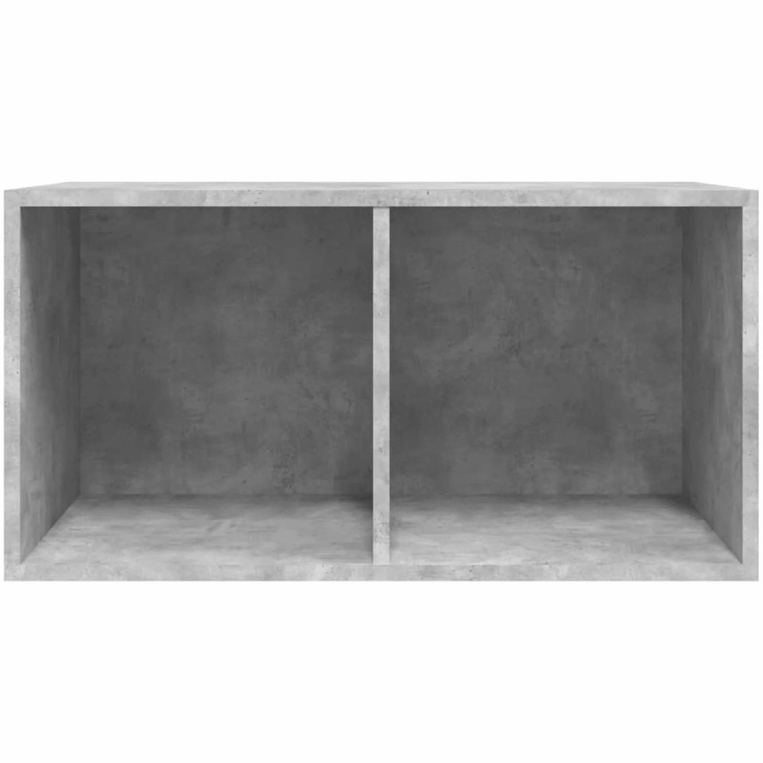 Pudełko do przechowywania płyt winylowych LP, regał ekspozycyjny, organizator, szafka, meble, pudełko transportowe, beton, szary, 71x34x36 cm, drewno inżynieryjne