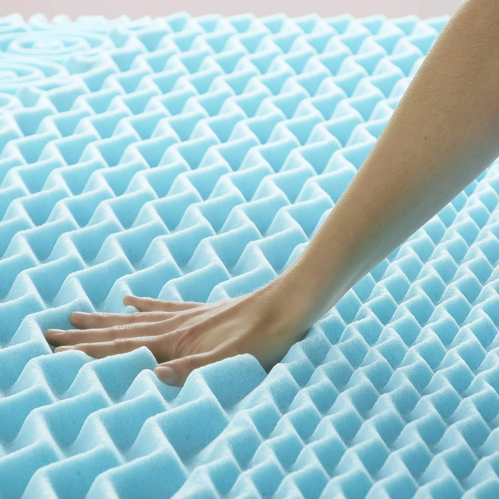 LUCID Nakładka na materac z 5 strefami – 5 cm, żelowa pianka z pamięcią kształtu, oddychająca, Öko-Tex, 160 x 200 cm, kolor niebieski