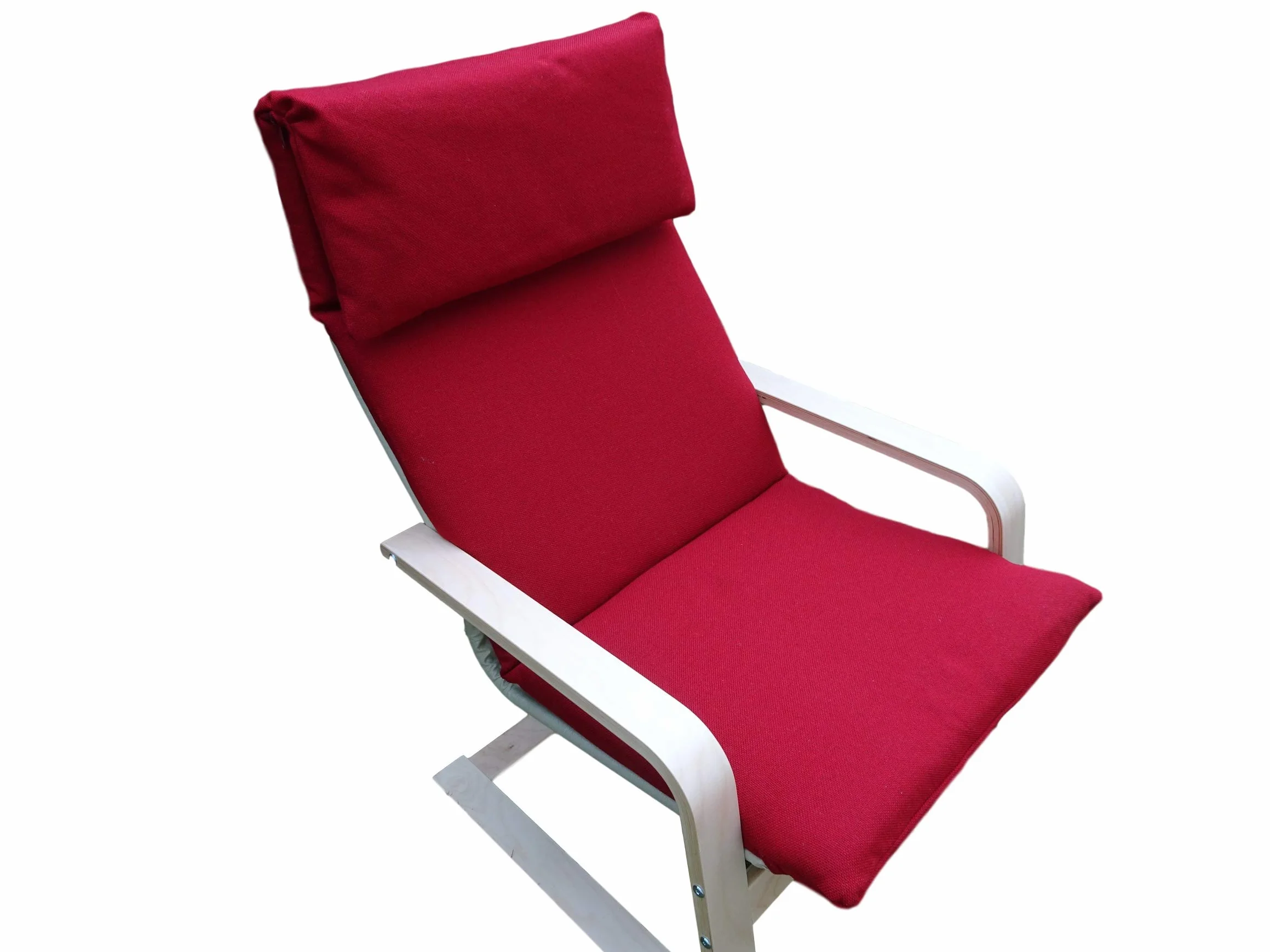 Poduszka na bujane krzesło typu Pello lub Poang IKEA. Wykonana z wysokiej jakości materiału tapicerskiego. Siedzisko 57 x 50 oparcie 57 x 70, 8 cm grubości (czerwony-2)