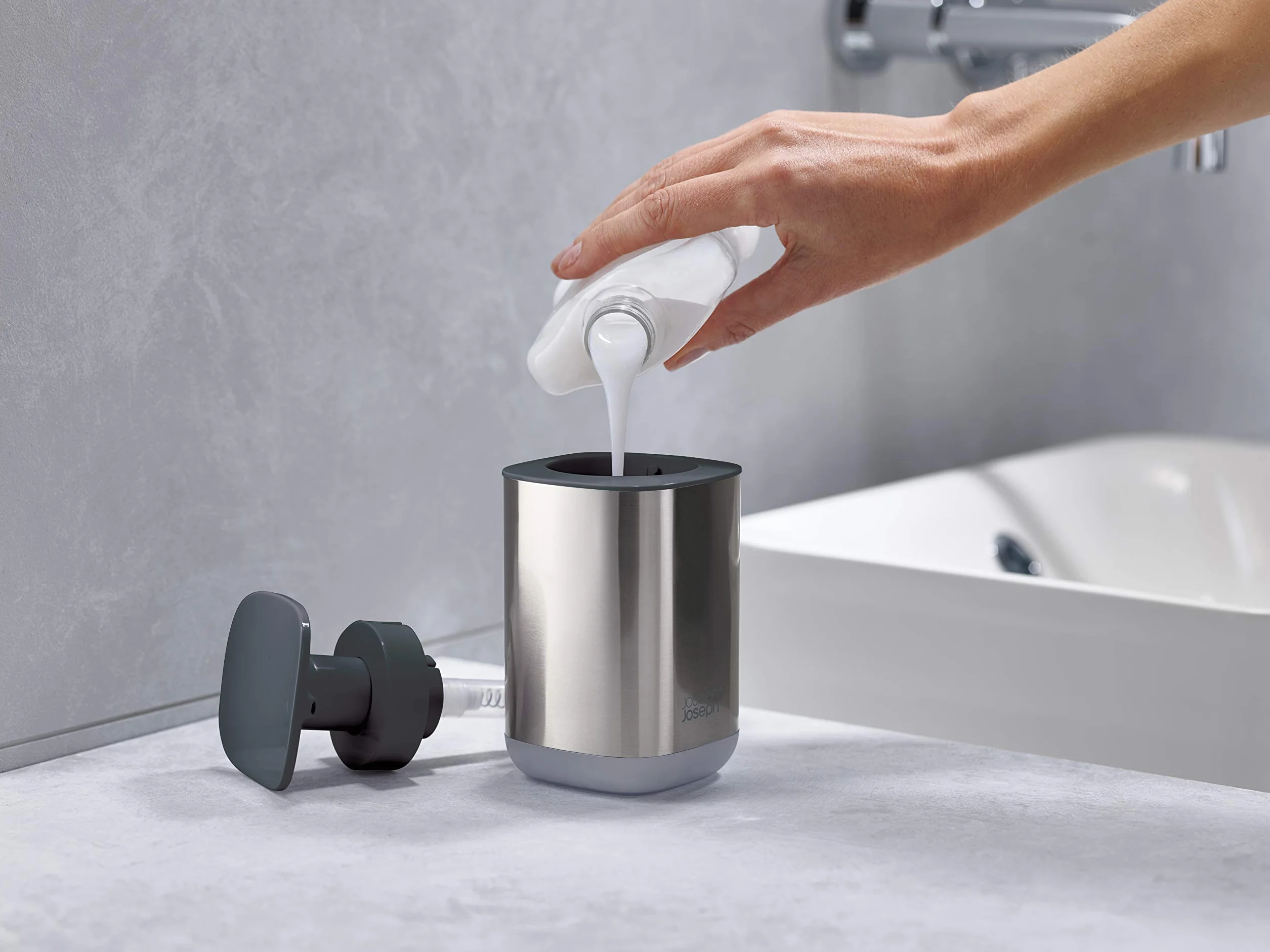 Joseph Joseph Rethink Your Sink 2-Częściowy Zestaw do Organizacji Zlewu z Wysuwanym Stojakiem na Ociekacz i Higieniczną Pompką do Mydła