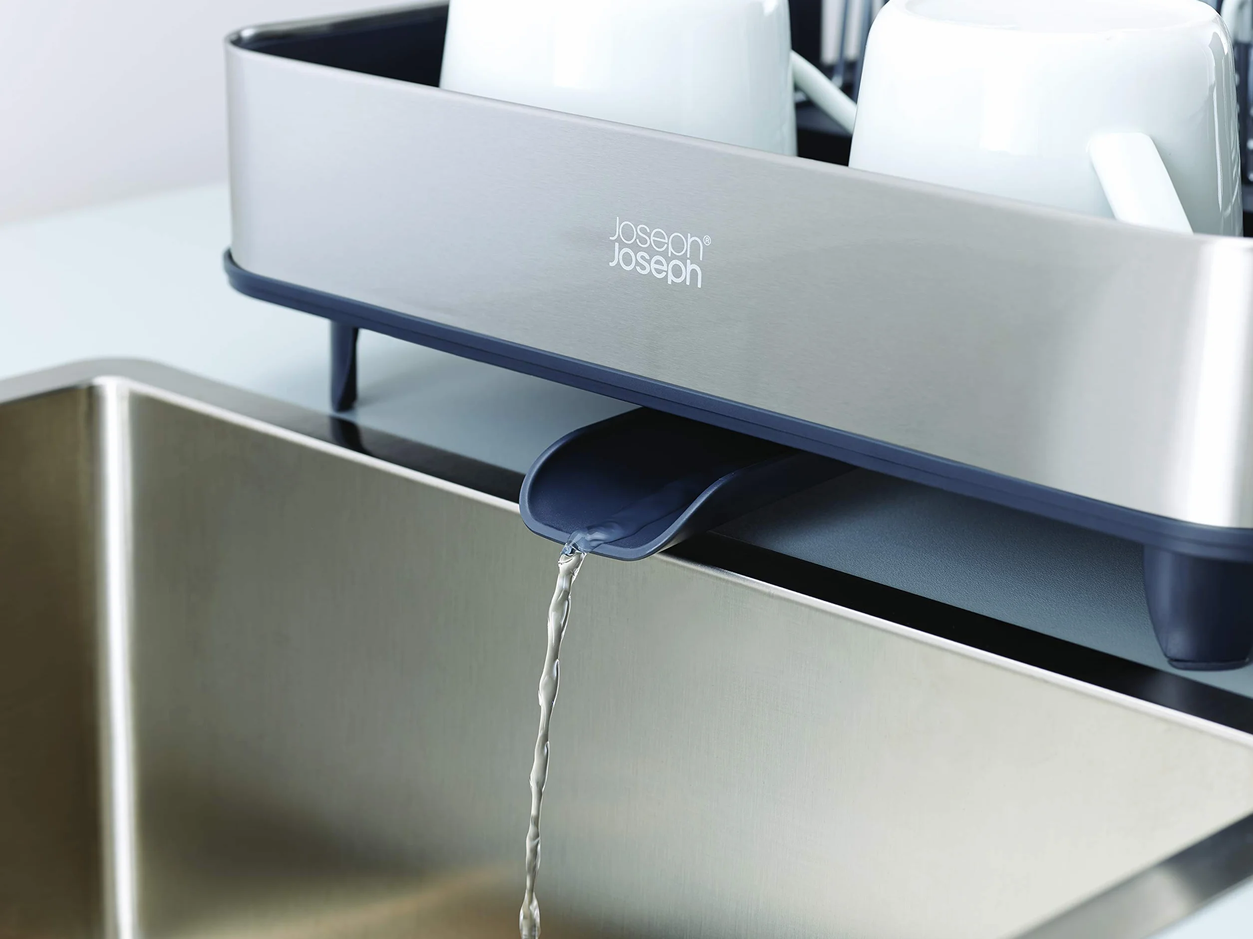 Joseph Joseph Rethink Your Sink 2-Częściowy Zestaw do Organizacji Zlewu z Wysuwanym Stojakiem na Ociekacz i Higieniczną Pompką do Mydła