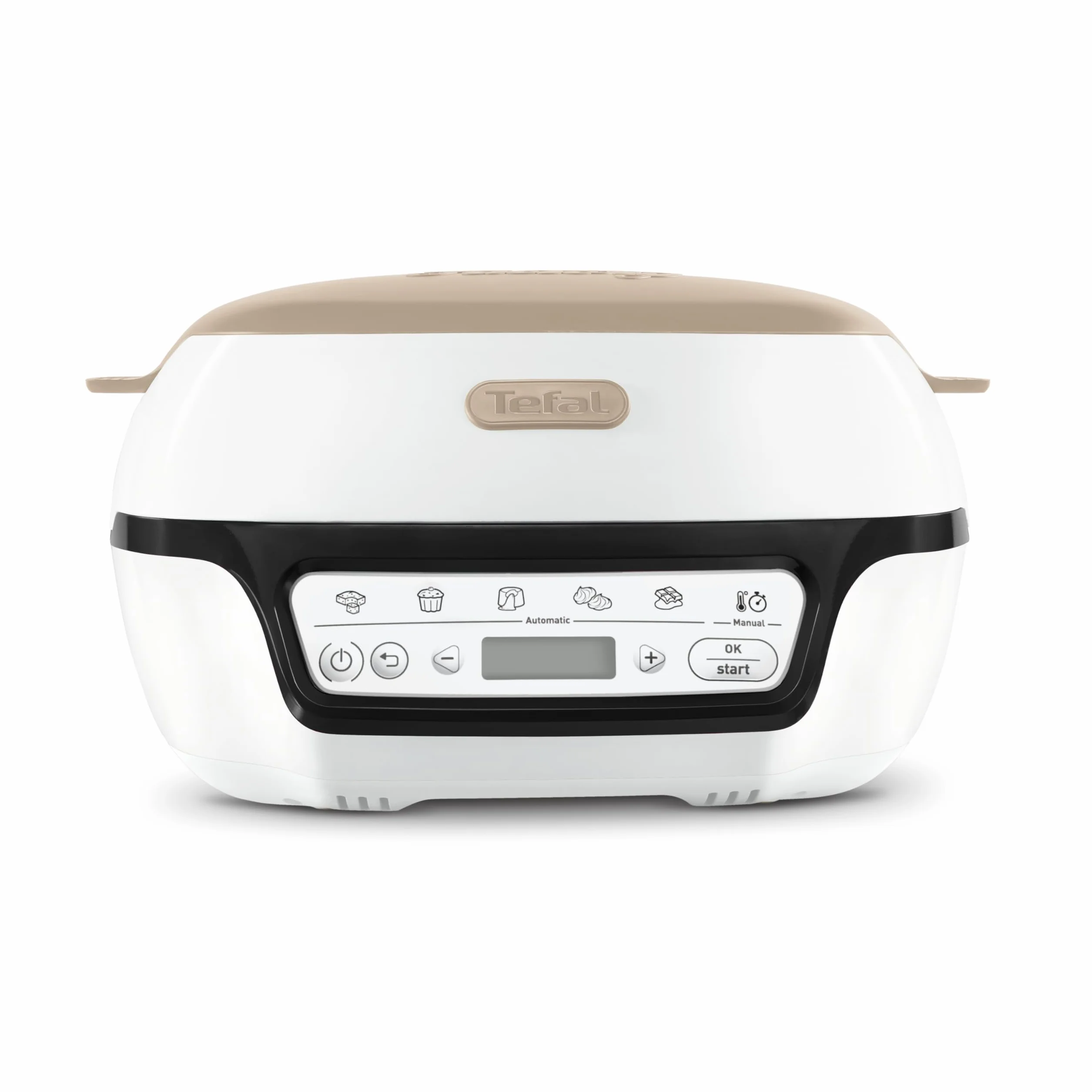 Tefal Inteligentna maszyna do ciasta, 5 automatycznych programów, idealna regulacja temperatury i czasu, nieprzywierająca forma aluminiowa, 6 foremek do muffinek Creabake, Cake Factory KD804910
